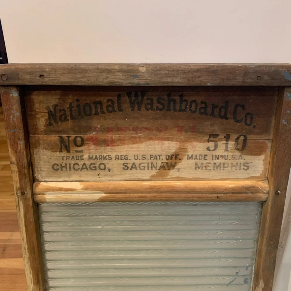 Vintage National Glass Washboard